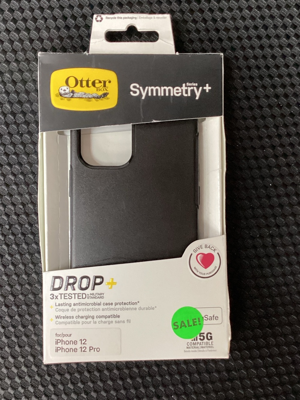 OtterBox Symmetry+ Black Phone Case for iPhone 12 / 12 Pro